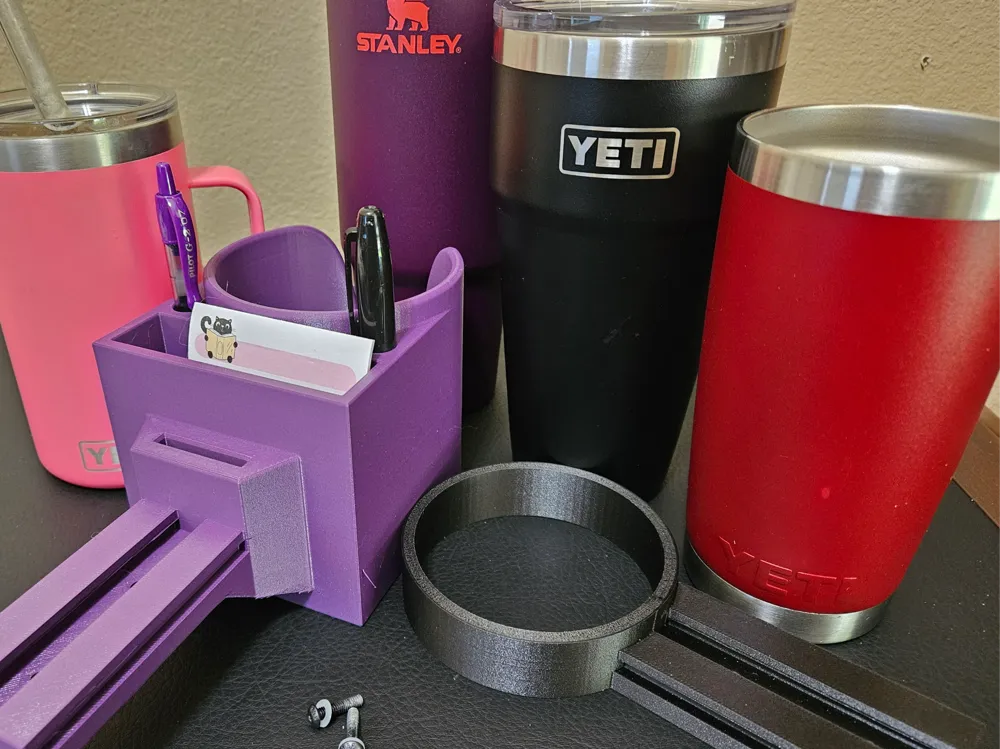 Cup and Phone Holder for Quantum Powerchair — 3D printable model